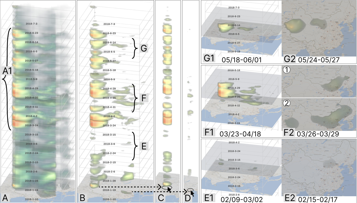 Volume-Based Space-Time Cube for Large-Scale Continuous Spatial Time Series